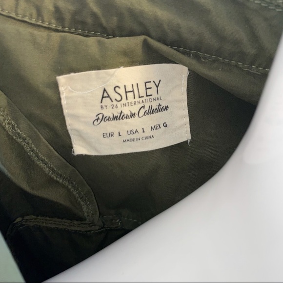 Military Green Embroidered Rose Jacket Cargo Utility Ashley by 26 International - Picture 10 of 10